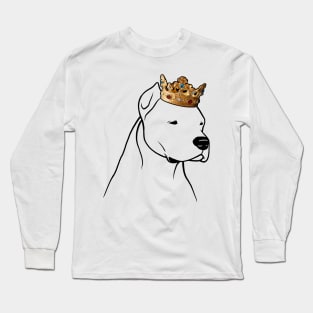 Dogo Argentino Dog King Queen Wearing Crown Long Sleeve T-Shirt